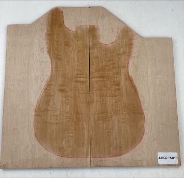 Top Muschelahorn / Quilted Maple, 2-tlg. 11mm Einzelstück #013